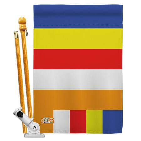 COSA 28 x 40 in. Buddhist Inspirational Faith Religious Impressions Decorative Vertical House Flag Set CO4124722